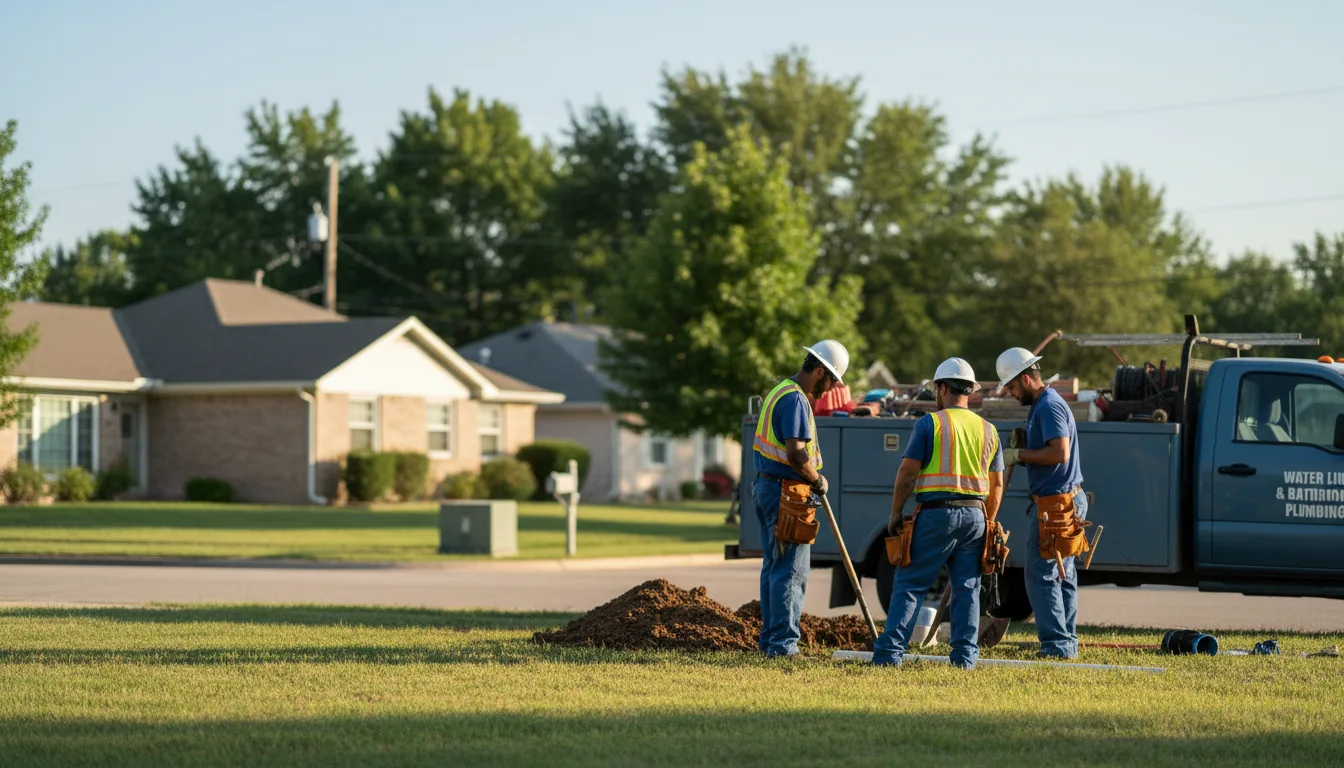 Residential water line and bathroom plumbing service in Commerce, MO